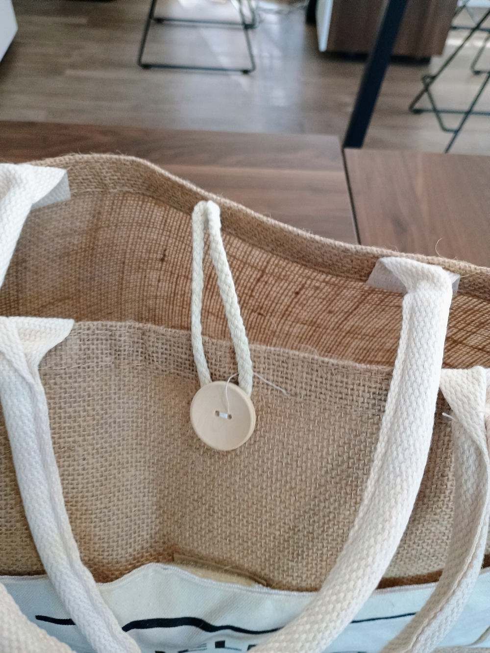 Hello Weekend Canvas & Jute Tote Bag - Neutral - Picture 5 of 8